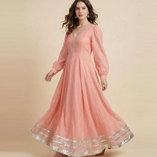 Peach Organza Maxi (ED-04)