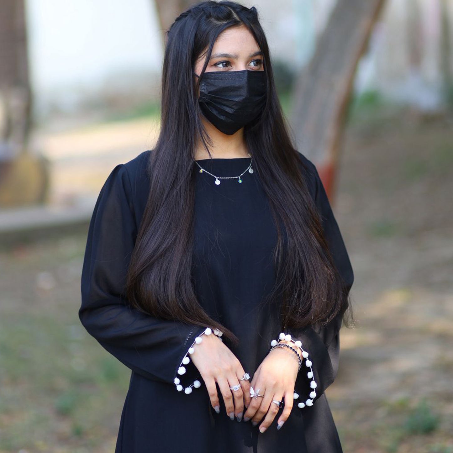 Noir Pearl Sharara Set