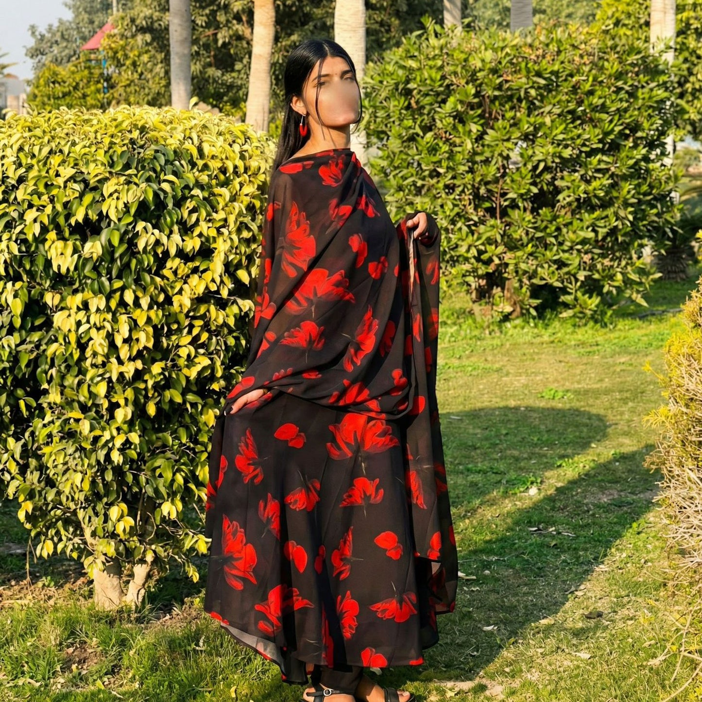 Midnight Rose Flow Maxi Dress