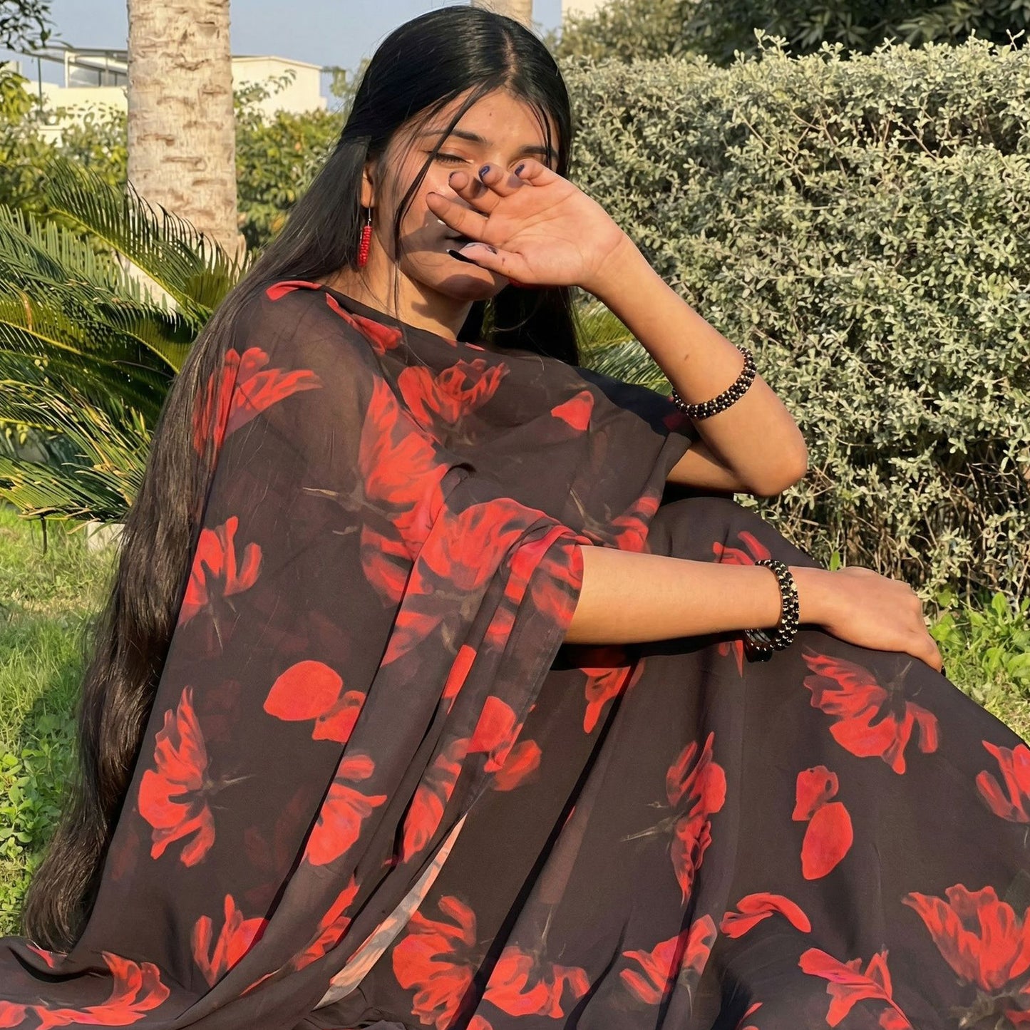 Midnight Rose Flow Maxi Dress