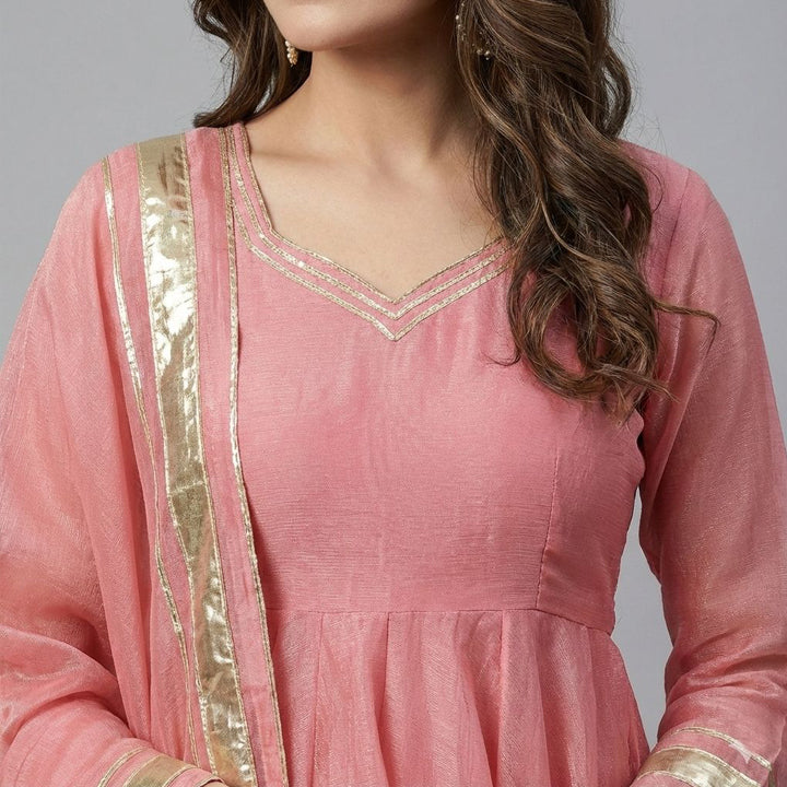 Pink Organza Peplum 3Pc Set (ED-02)