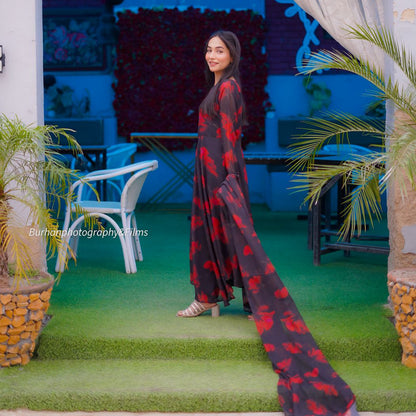 Midnight Rose Flow Maxi Dress