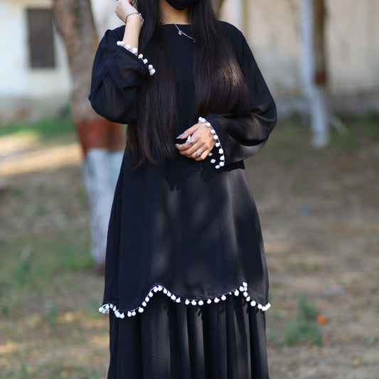 Noir Pearl Sharara Set