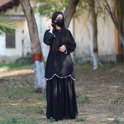 Noir Pearl Sharara Set