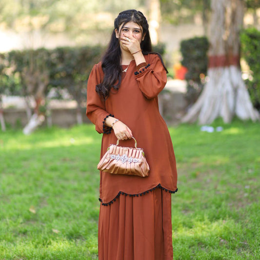 Mocha Grace Sharara Set