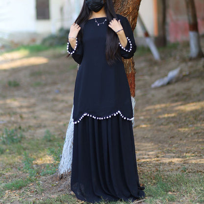 Noir Pearl Sharara Set