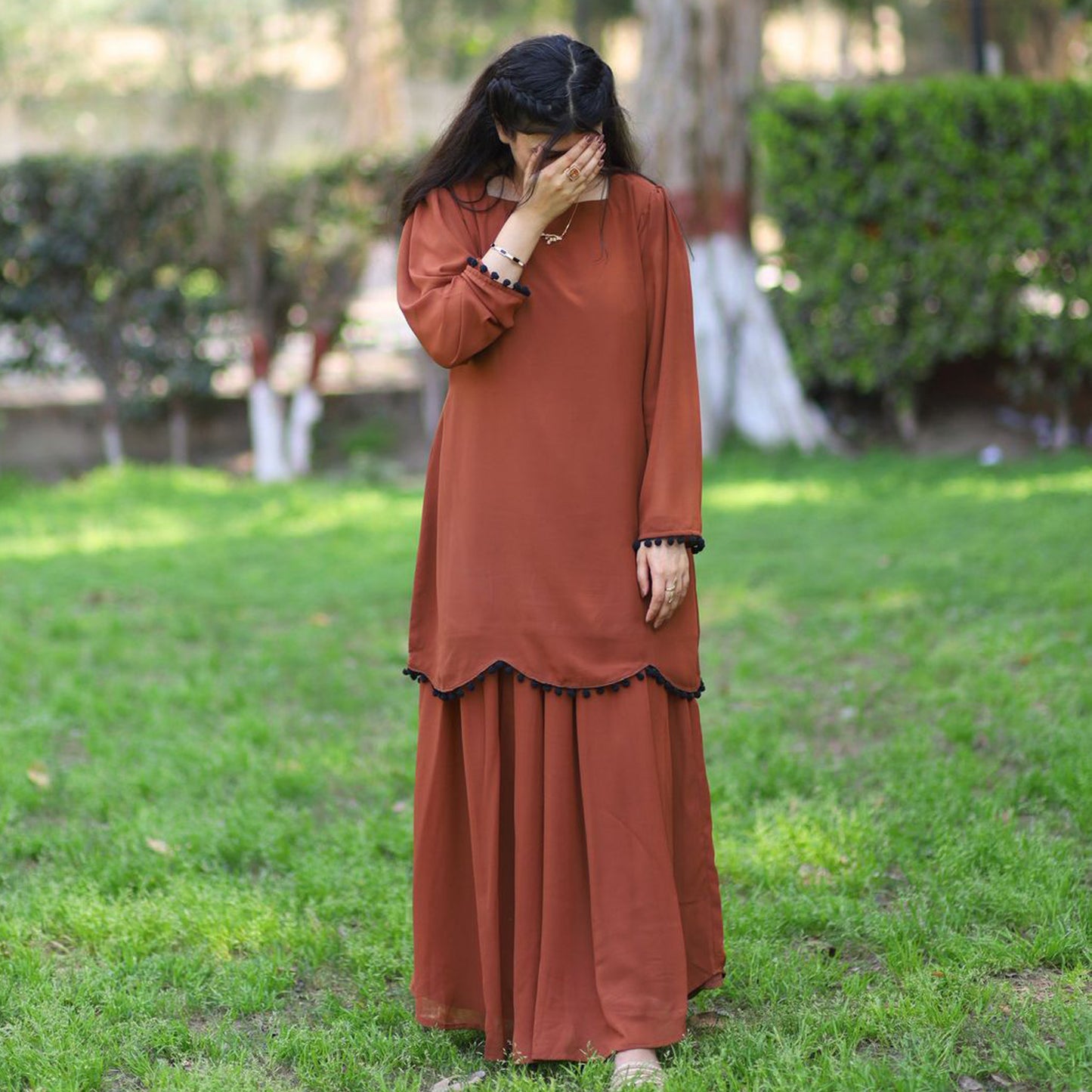 Mocha Grace Sharara Set