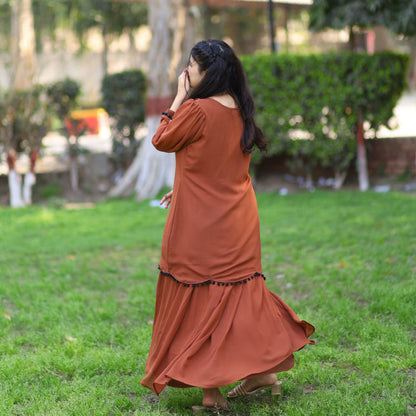 Mocha Grace Sharara Set