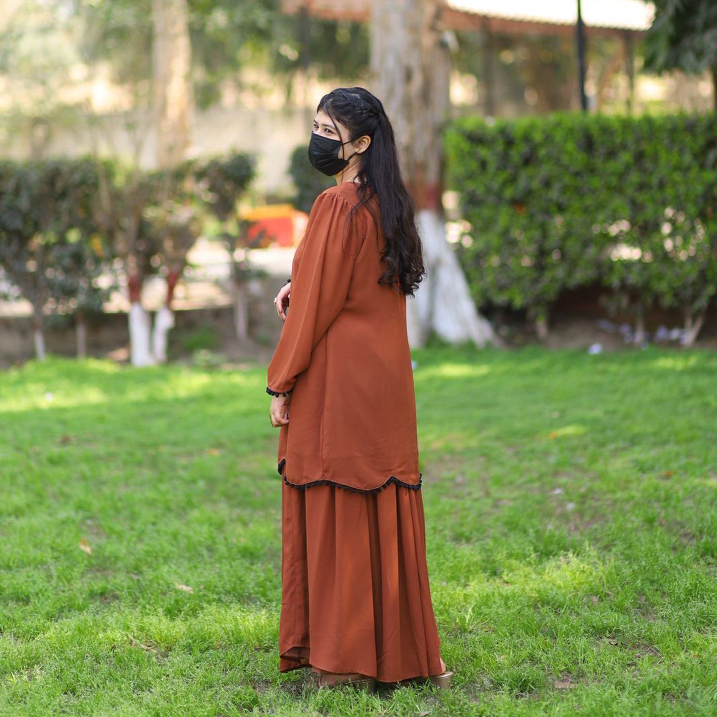 Mocha Grace Sharara Set